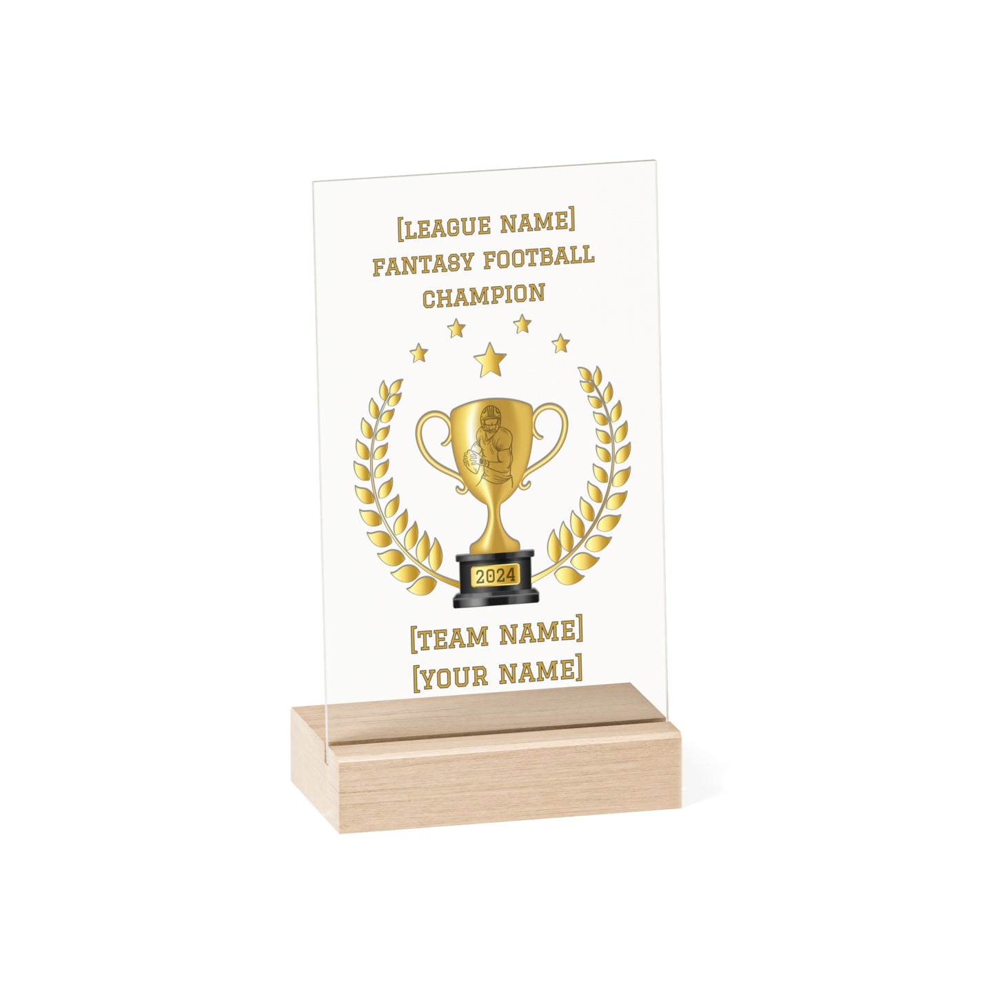 Customizable Fantasy Football Championship Sign