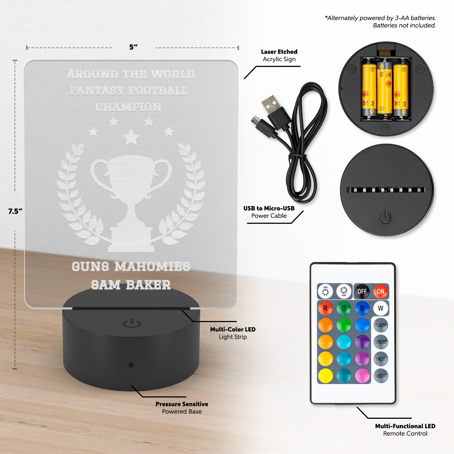 LED Light Up Championship Plaque